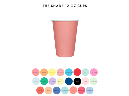 Shades 12 oz Cups - 8 Pk. - 23 Color Options: Flamingo