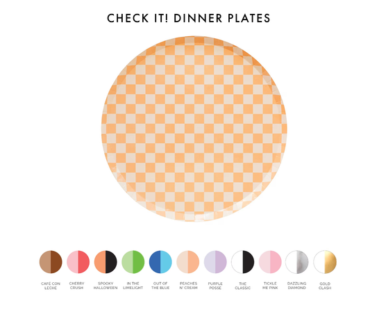 Check It! Dinner Plates - 8 Pk. - 11 Color Options: The Classic